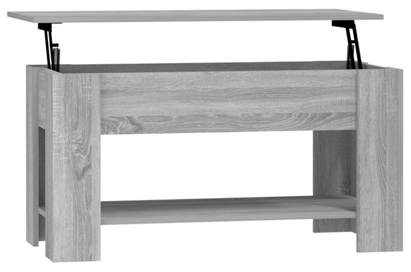 Szürke sonoma színű szerelt fa dohányzóasztal 101x49x52 cm
