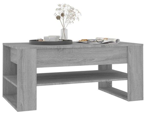 Szürke sonoma színű szerelt fa dohányzóasztal 102 x 55 x 45 cm