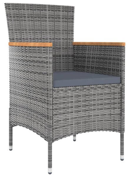 4 db szürke kerti polyrattan étkezőszék