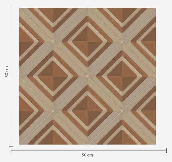 Tapéta Geometrikus rombuszmintás terrakotta árnyalatokban, Absztrakt tapétá, a01128 : Uwalls.hu