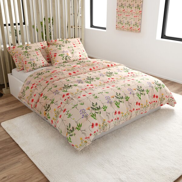 HERBAR BLEND bézs pamut ágyneműhuzat Ágyneműhuzat mérete: 70 x 90 cm | 140 x 220 cm