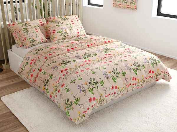 HERBAR BLEND bézs pamut ágyneműhuzat Ágyneműhuzat mérete: 70 x 90 cm | 140 x 220 cm