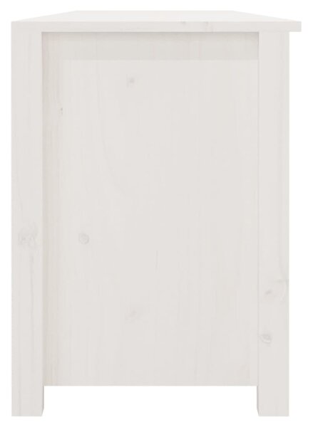 Fehér tömör fenyőfa cipőtároló pad 160x36,5x50 cm