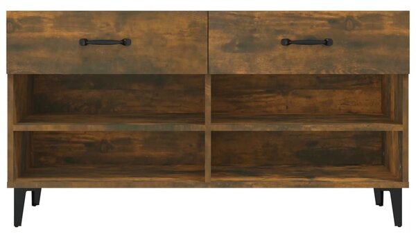 Füstös tölgyszínű szerelt fa cipősszekrény 102 x 35 x 55 cm