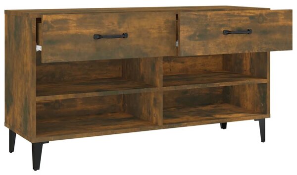 Füstös tölgyszínű szerelt fa cipősszekrény 102 x 35 x 55 cm