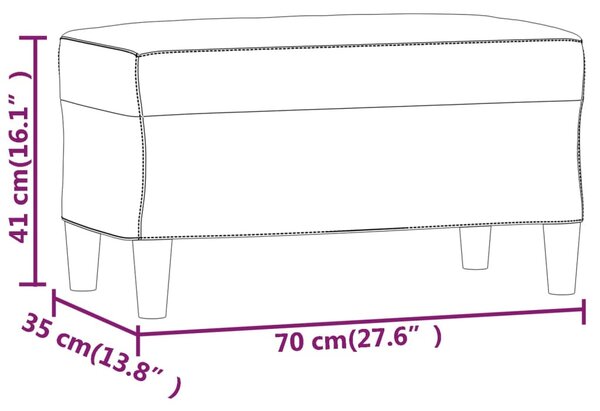 Világosszürke szövet pad 70 x 35 x 41 cm
