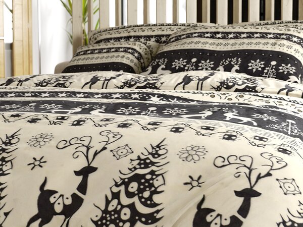 Mikroplüss ágyneműhuzat WINTER DEER szürke Ágyneműhuzat mérete: 70 x 90 cm | 140 x 220 cm