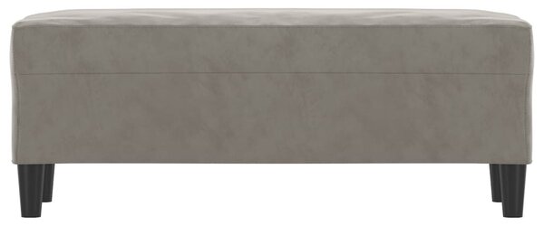Világosszürke bársony pad 100 x 35 x 41 cm