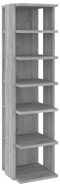 2 db szürke sonoma színű szerelt fa cipőtartó 27,5x27x102 cm