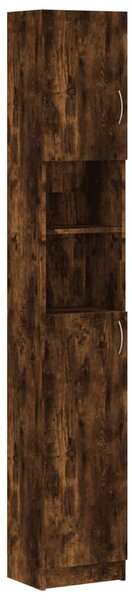 Füstös tölgy színű szerelt fa fürdőszobaszekrény 32x25,5x190 cm
