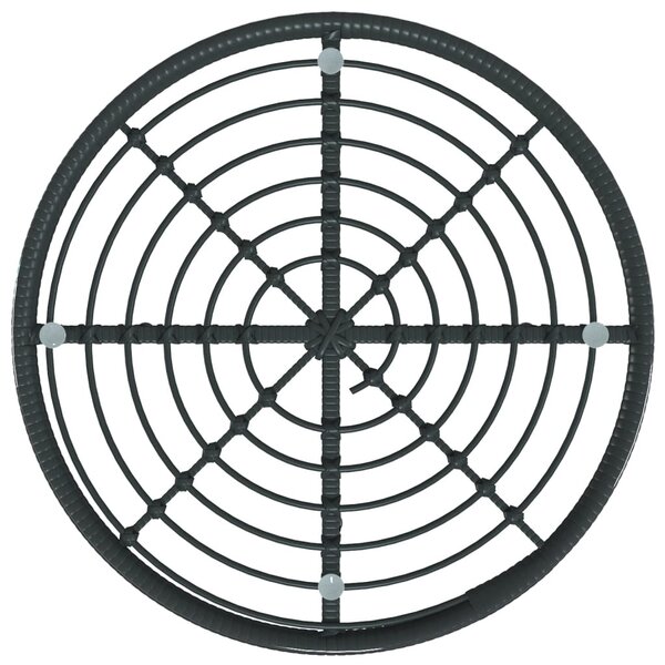 Fekete edzett üveg és acél étkezőasztal Ø80 cm
