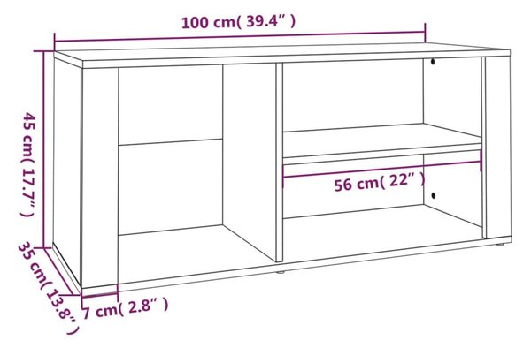 Fekete szerelt fa cipősszekrény 100x35x45 cm