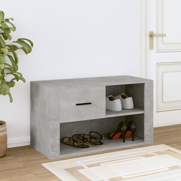 Betonszürke szerelt fa cipőszekrény 80x35x45 cm