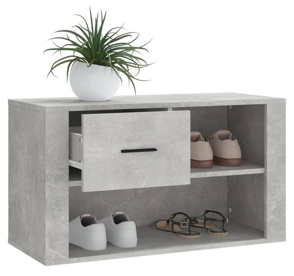 Betonszürke szerelt fa cipőszekrény 80x35x45 cm