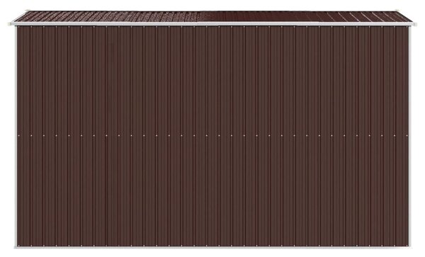 Sötétbarna horganyzott acél kerti fészer 192 x 357 x 223 cm