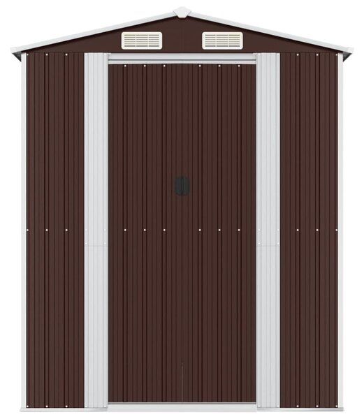 Sötétbarna horganyzott acél kerti fészer 192 x 357 x 223 cm