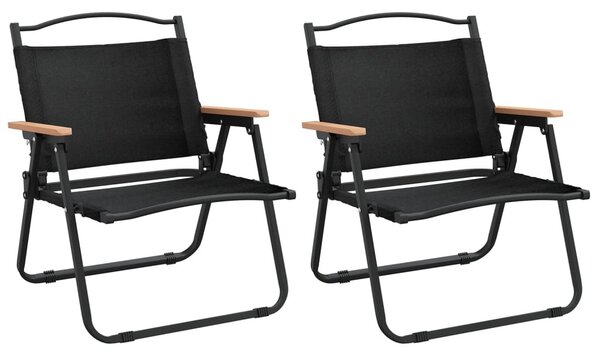 2 db fekete oxford szövet camping szék 54 x 43 x 59 cm