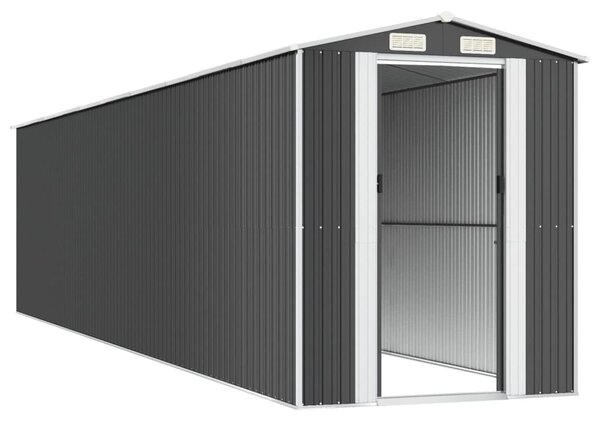 Antracitszürke horganyzott acél kerti fészer 192 x 855 x 223 cm