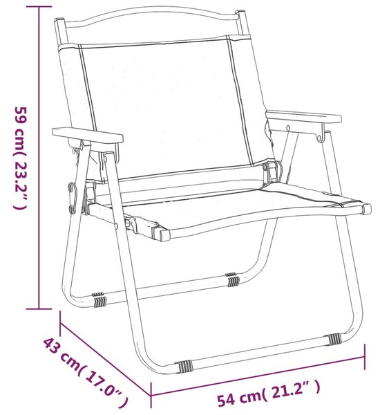 2 db fekete oxford szövet camping szék 54 x 43 x 59 cm