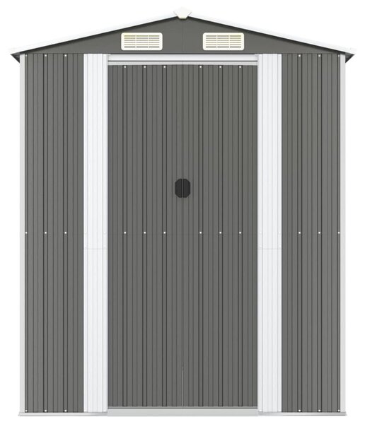Világosszürke horganyzott acél kerti fészer 192 x 357 x 223 cm