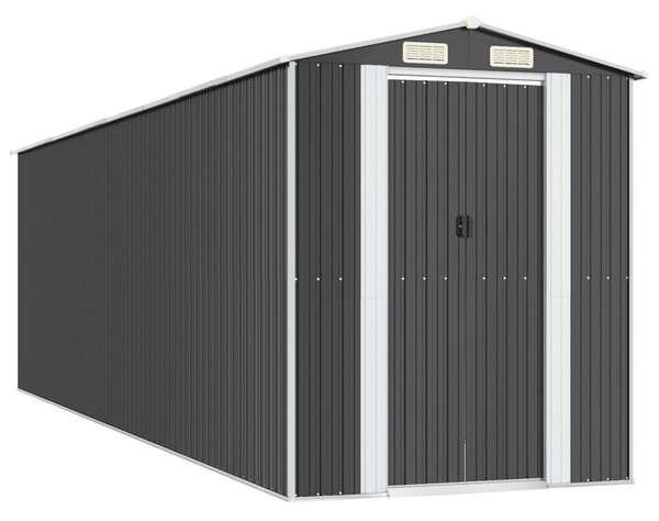 Antracitszürke horganyzott acél kerti fészer 192 x 689 x 223 cm
