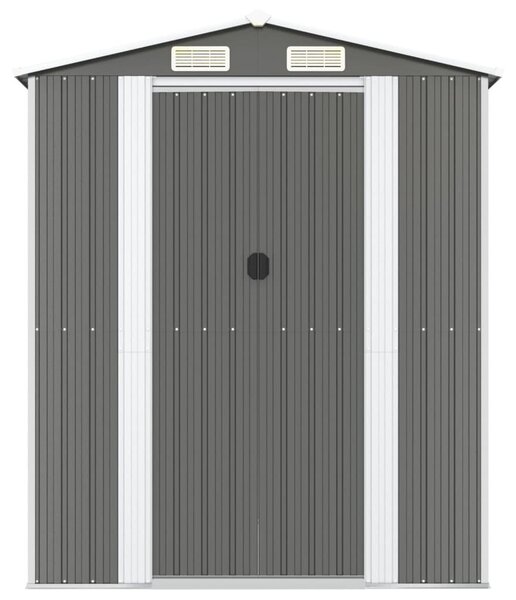 Világosszürke horganyzott acél kerti fészer 192 x 440 x 223 cm