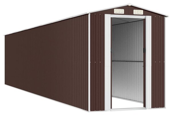 Sötétbarna horganyzott acél kerti fészer 192 x 938 x 223 cm