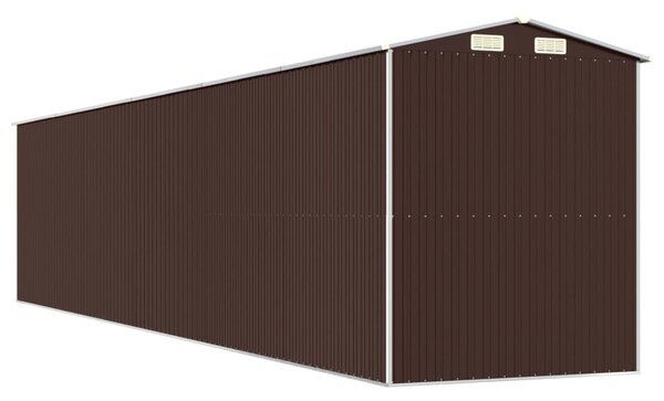 Sötétbarna horganyzott acél kerti fészer 192 x 938 x 223 cm