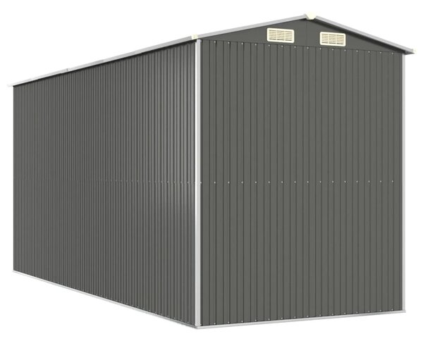 Világosszürke horganyzott acél kerti fészer 192 x 440 x 223 cm
