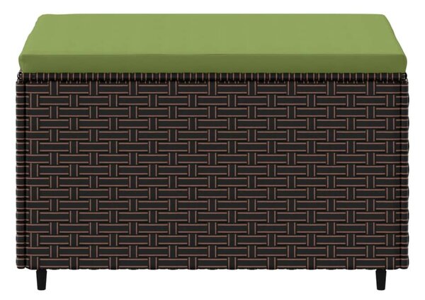2 db barna polyrattan kerti lábtartó párnával