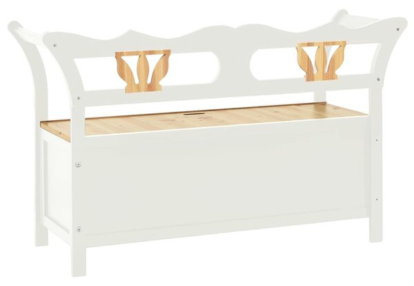 Fehér tömör fenyőfa pad 107 x 45 x 75,5 cm