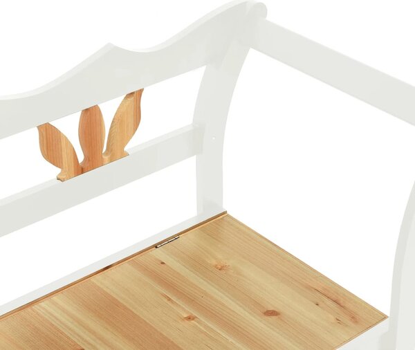 Fehér tömör fenyőfa pad 107 x 45 x 75,5 cm
