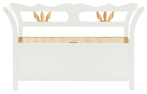 Fehér tömör fenyőfa pad 107 x 45 x 75,5 cm