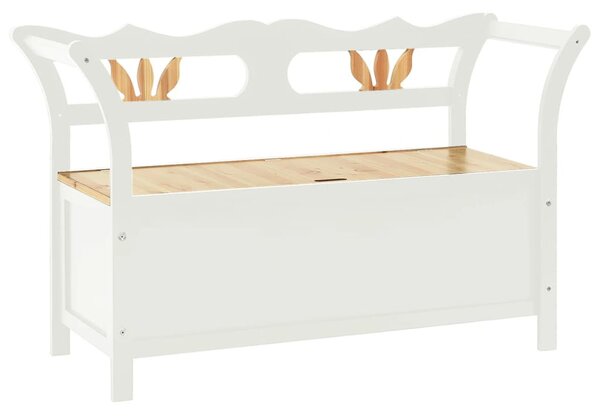 Fehér tömör fenyőfa pad 107 x 45 x 75,5 cm