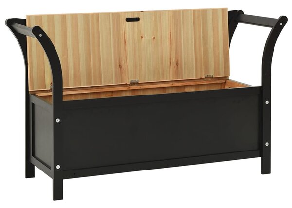 Fekete tömör fenyőfa pad 107 x 45 x 75,5 cm