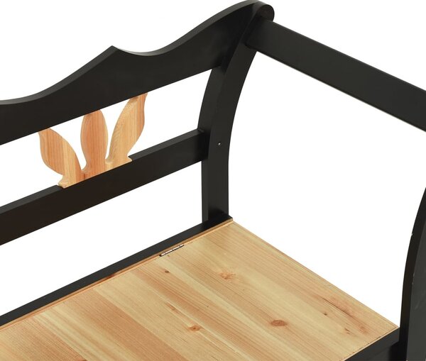Fekete tömör fenyőfa pad 107 x 45 x 75,5 cm