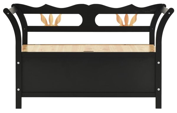 Fekete tömör fenyőfa pad 107 x 45 x 75,5 cm