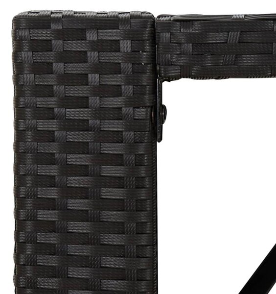 5 részes fekete polyrattan kerti bárszett párnával