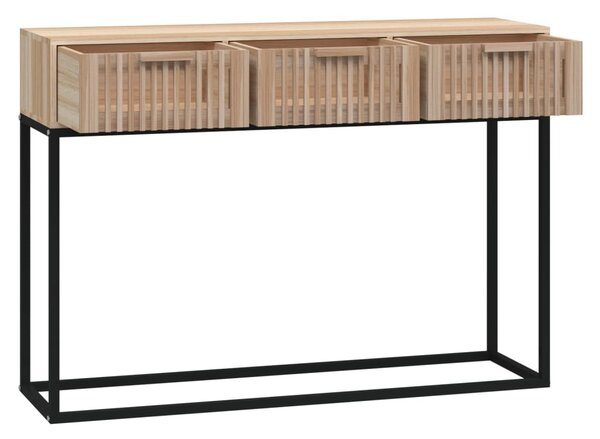 Szerelt fa és vas tálalóasztal 105x30x75 cm