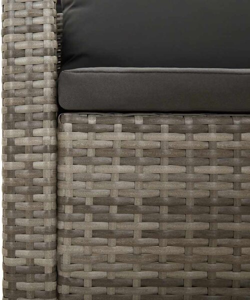 4 darabos szürke polyrattan kerti bútor szett párnákkal