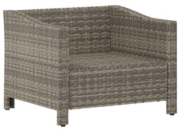 Szürke polyrattan kerti fotel párnával