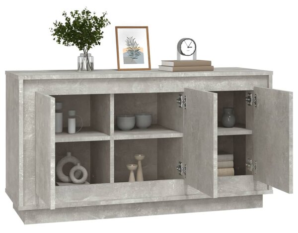 Betonszürke szerelt fa tálalószekrény 102 x 35 x 55 cm
