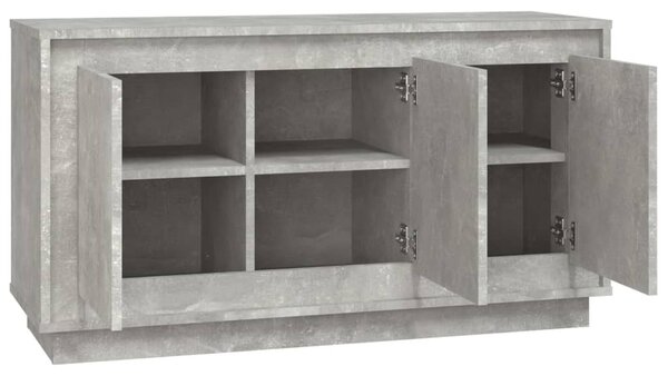 Betonszürke szerelt fa tálalószekrény 102 x 35 x 55 cm