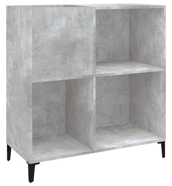 Betonszürke szerelt fa hanglemezszekrény 84,5 x 38 x 89 cm