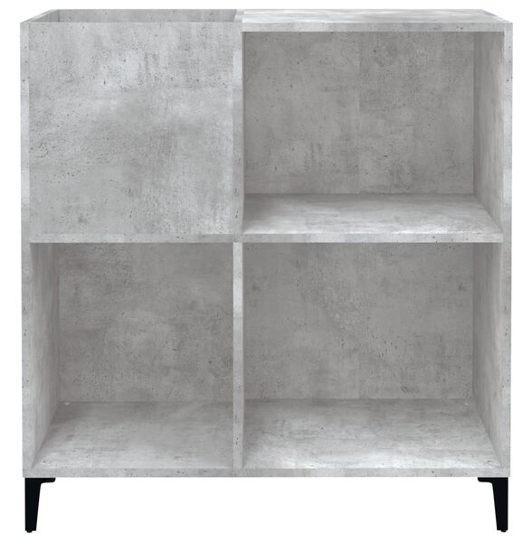 Betonszürke szerelt fa hanglemezszekrény 84,5 x 38 x 89 cm