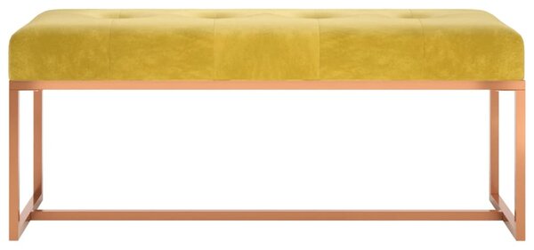 VidaXL mustársárga bársony pad 110 x 36 x 45 cm