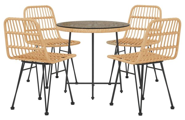5 részes polyrattan kerti étkezőgarnitúra