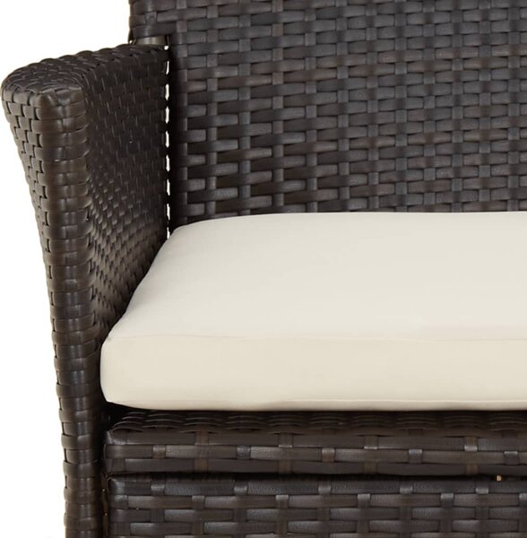 4 db barna polyrattan kerti szék párnákkal (csak Egyesült Királyság/Írország/FI/NO)