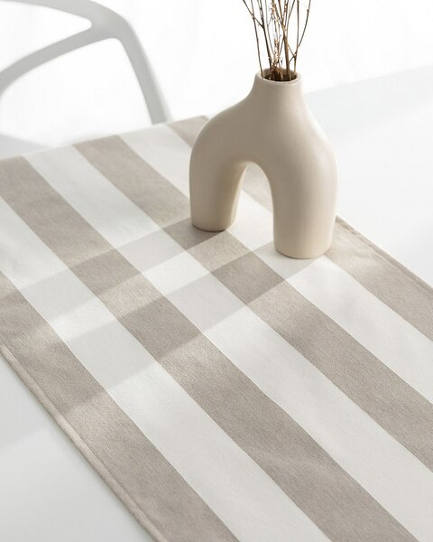 Fodros asztali futó – 40 × 160 cm termék színe bézs szövet mintás