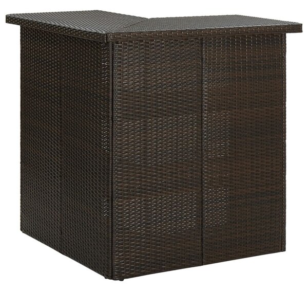 Barna polyrattan sarok bárasztal 100 x 50 x 105 cm